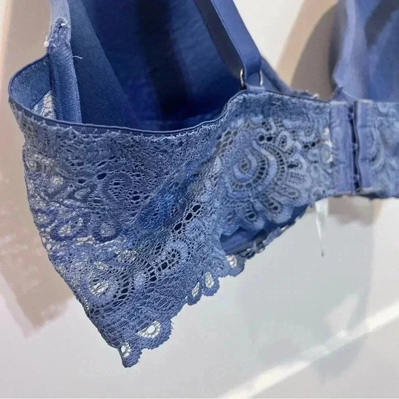 Lucky Brand Cornflower Medium Blue 38B bra with lace band underwire lined - Picture 7 of 8